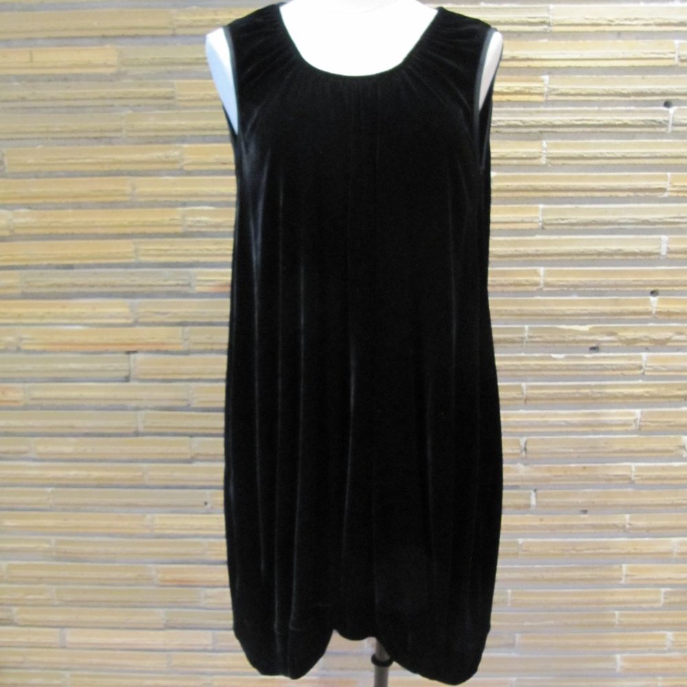 New Maria Cornejo Zero Black Velvet Ruched Sleeveless Bubble Dress W Pockets, 6